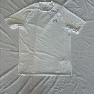 Under Armour White Performance Tee with Logo